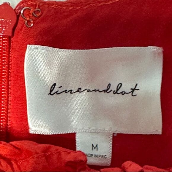 Line and‎ Dot Revolve Womens Karla Dress Size M Red Ruffle Sheath Tie back - Picture 10 of 12